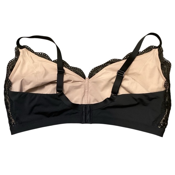 Warner's Lace Escape Bralette Style-RP3391U Deep Black Over Nude - Size 2XL - Picture 6 of 9